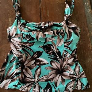 SWIM Caribbean Joe 10 tankini top greenfloral